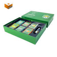 Ensemble de livre de cartes de jeu écologique personnalisé paquet d'impression boîte d'emballage avec couvercle et fond en papier vert