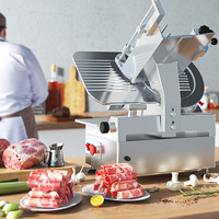 Draagbare Elektrische Verticale Roestvrijstalen Commerciële Automatische Luncheon Spek Deli Vlees Snijmachine