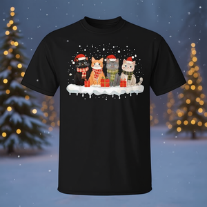 <b>Cat</b> Christmas T-Shirt With Santa <b>Cats</b> And <b>Gifts</b> Holiday Design For <b>Cat</b> <b>Lovers</b> Xmas <b>Gift</b> Wear - Product Image 3