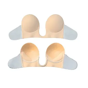 Strapless Thick Sponge Bra Self Adhesive Backless Push up Bra Womens Beauty Back Underwire Bra hand Shape Invisible Lingerie