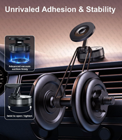 N52 Support de téléphone magnétique à ventouse réglable à 360 ° pour voiture/salle de sport/miroir Support de téléphone mains libres pour voiture