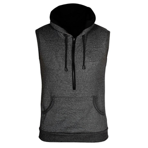 Sweat-shirts sans manches à fermeture éclair personnalisés avec logo imprimé, en polaire, pour l'automne, écologiques, en polyester/coton respirant pour hommes - Product Image 6