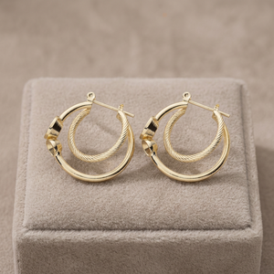 Pendientes de Aro Geométricos de Latón Chapado en Oro, Tamaño Personalizable, Joyería de Moda de Lujo - Product Image 3
