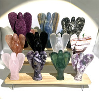 Vente en gros de pierre naturelle, sculpture artisanale à la main, quartz rose, cristal de rubis, anges pour la décoration