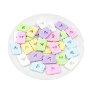 Cabujón plano de resina Kawaii con forma de corazón de póker para la creación de joyas DIY, horquillas, decoración de fundas de teléfono, relleno de slime y dijes de resina - Product Image 1