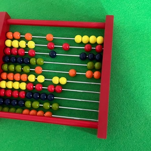 Máy tính kỹ thuật số đầy màu sắc Giá gỗ trẻ em mười số học bàn tính giáo dục đồ chơi học tập đồ chơi bằng gỗ bàn tính hạt đầy màu sắc - Product Image 4