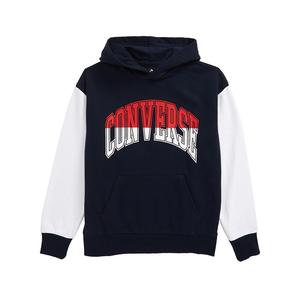 Sweat à capuche asymétrique colorblock Converse bleu marine blanc rouge pour garçons, vêtements de sport - Product Image 2