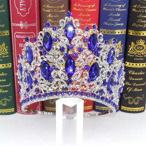 Europe et États-Unis Grande couronne de mariée réglable Couronne de reconstitution historique de beauté pour les reines Couronne complète en cristal jaune baroque - Product Image 6