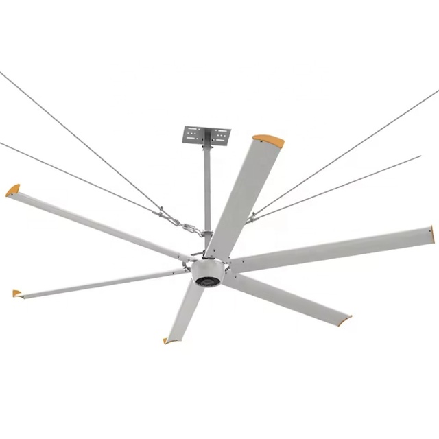 AMCLING 12ft 7.3m 1500W 220V 6 Blade Cooling Ceiling Big Ass Fan Industrial Ventilation Hvls Fan