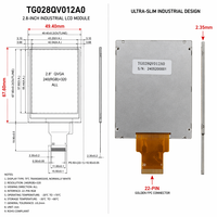 Modul LCD IPS QVGA BOE 2.8 Inci 240x320 340 Nits 22 PIN Antarmuka MCU 8-Bit IC Driver ST7789P3 Pengganti Perangkat Genggam Edukasi