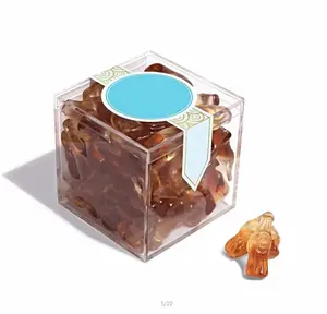 Freie Gewohnheit Lucite Favor Box Platz Acryl Candy Schokolade Lagerung Cube