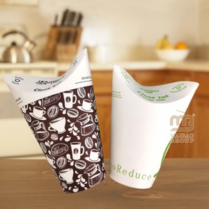 Gobelet en papier papillon pour thé et café, écologique, 100 % compostable, recyclable, avec couvercle intégré pliable - Product Image 1