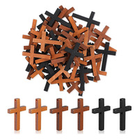 Croix en bois petits pendentifs en bois collier naturel Mini croix breloque faveurs porte-clés Mini croix religieuse en bois massif rustique