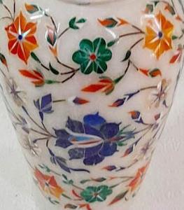 Vase à fleurs décoratif en marbre blanc fait main, vase en pierre naturelle pour la décoration intérieure de la maison, table de salon, cadeau, vente en gros - Product Image 4