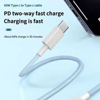 Nouvelle arrivée câbles de données chargeurs en gros adaptateurs type C câble de charge rapide USB 2.0 C-C câble tressé pour chargeurs de téléphone portable