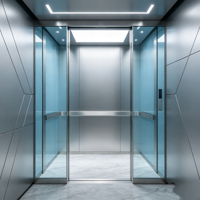 Ascenseur panoramique transparent en acier inoxydable sans engrenages pour villa, conception anti-corrosion et résistante à l'humidité pour usage résidentiel