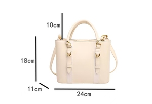 Bolsa Transversal Retro Preta com Alça Estruturada para Mulheres, Bolsa Minimalista em Couro Sintético com Zíper e Ferragens Douradas, Casual - Product Image 4