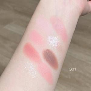 Coeur <span class=keywords><strong>Fard</strong></span> <span class=keywords><strong>À</strong></span> Paupières Blush Surligneur Palette Caramel Rose Brun Terre Tons Tout En Un Maquillage - Product Image 4