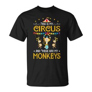 Camiseta Unisex para Adultos con Cuello Redondo y Manga Corta, Estampado Digital, Ropa Promocional con la Frase "This Is My Circus And These Are My Monkeys" - Product Image 1