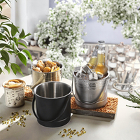 Seau à glace en acier inoxydable au design moderne, seau à champagne portable pour refroidir la bière, idéal pour les bars, les KTV et les fêtes