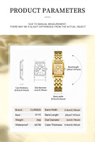 CURREN 9115 Jam Tangan Wanita Mewah Model Quartz Skala Sederhana Persegi Berkualitas Jam Tangan Bisnis Wanita Bahan Stainless Steel Lipat