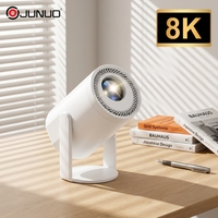 Mini projecteur LCD JUNUO TURN1 Android 14 Wi-Fi 200 Lumens 720P 4K Home Cinéma à courte focale avec haut-parleurs intégrés, format de poche, 8 Go