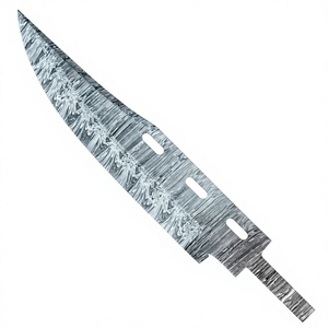Lame de couteau Bowie en acier de Damas de 12,5 po – Lame forgée à la main, pleine longueur, style médiéval, forgée par un forgeron, pièce brute - Product Image 1