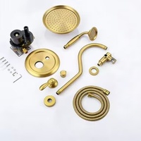 Système de douche encastré moderne de haute qualité, ensemble de robinetterie de douche antique avec vanne d'équilibrage de pression et fonctions jet, massage et pluie