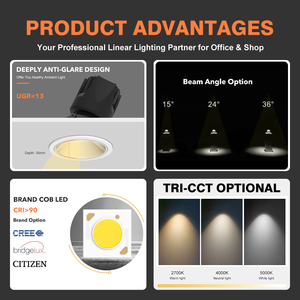 EZELED Superventas Dimmer Control Smart Spotlight IP20 Aluminio Downlight 7 12 Watt Lámpara empotrada <span class=keywords><strong>LED</strong></span> - Product Image 3