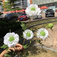 5 Tangkai Bunga Scabiosa Buatan dari Sutra, Bunga Palsu untuk Dekorasi Pernikahan, Rumah, Pesta, dan Centerpieces Meja