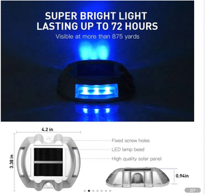 उद्यान एल्यूमीनियम उठाया फुटपाथ मार्कर स्पाइक डॉक डेक पथ Ip68 चेतावनी प्रकाश के साथ बिल्ली आँख सौर रोड स्टड का नेतृत्व किया - Product Image 5