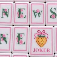 Nouvel ensemble de tuiles de mahjong américain rose pâle menthe à motifs floraux, 160 pièces, cadeau de luxe pour anniversaire et mariage