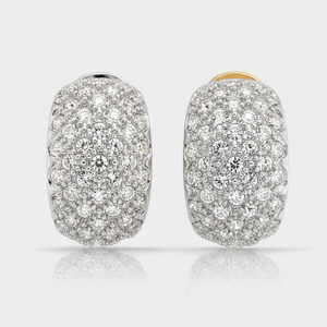 Pendiente de aro de oro de 14k con diamante Real redondo en oro blanco - Product Image 2