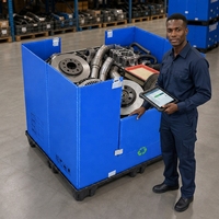 Vente en gros de boîtes de rangement pliables en PP alvéolé, durables et réutilisables, pour pièces automobiles