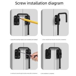 Easy install Stainless Steel 90 Degree Latch <b>Lock</b> for Wooden Doors with Multi-Angle Security Ideal for Bathrooms Interior Use - Product Image 2
