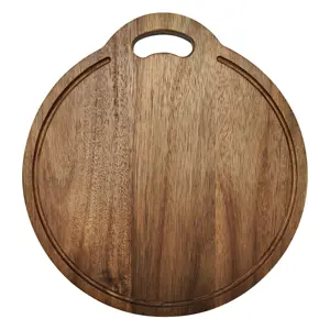 相思木砧板，带手柄木砧板圆桨，用于肉类面包上菜板