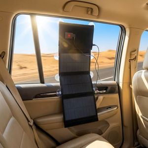 Panneau solaire pliable portable 18W pour la recharge rapide des téléphones portables en extérieur, couleur camouflage noir pour le camping - Product Image 3