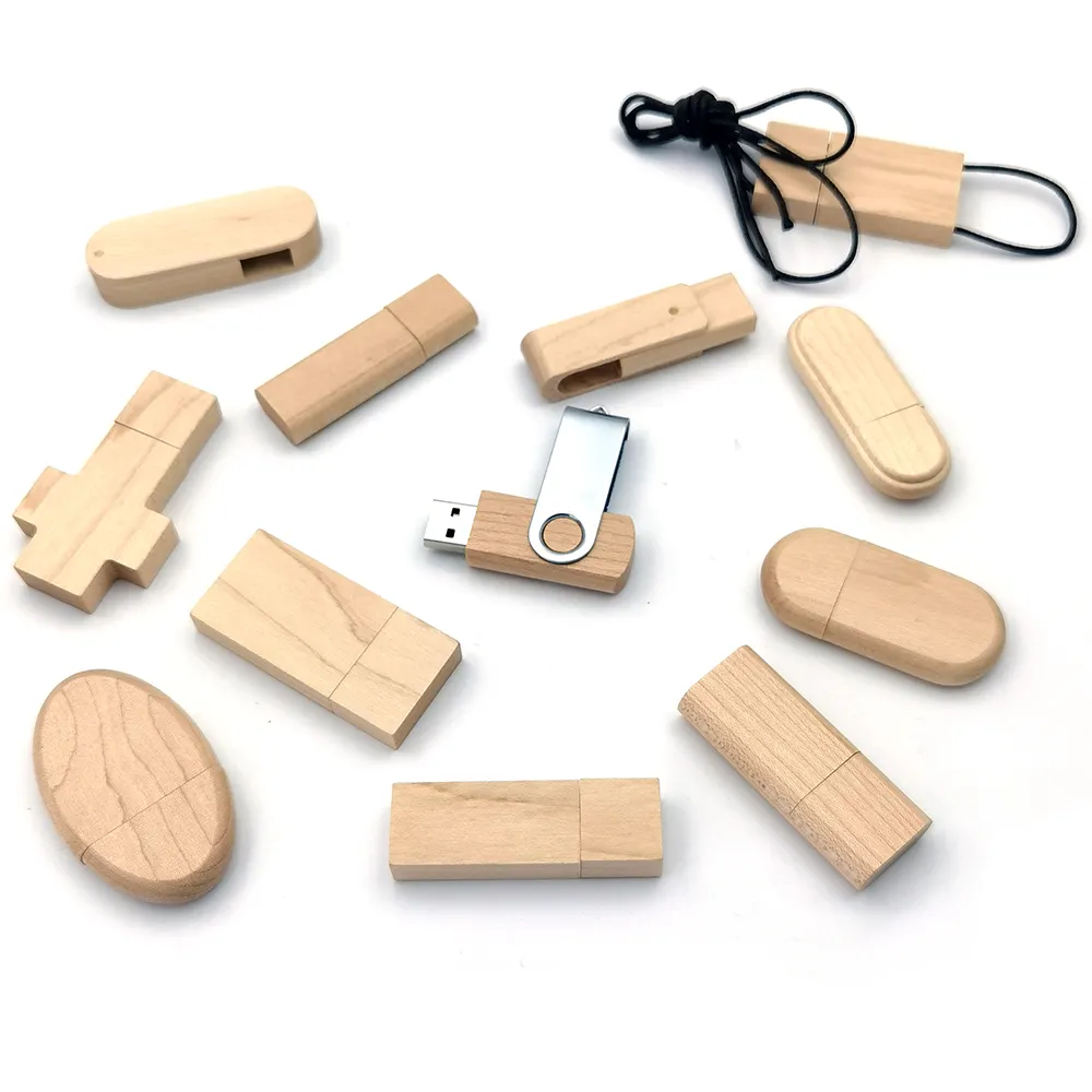 Clé USB en bois avec logo personnalisé gratuit, clé USB, 2 Go, 4 Go, 8 Go, 16 Go, 32 Go, 64 Go