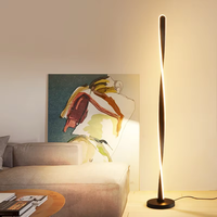 Lampadaire LED d'angle noir minimaliste TOGETHER pour salon, style nordique moderne de luxe en fer, pour décoration intérieure