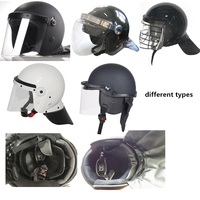 Casque tactique blanc en ABS avec visière transparente en PC, résistant aux impacts, anti-émeute, avec protection du cou
