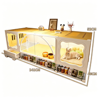 Cage à lapin en acrylique transparent multi-tailles, très vendue, avec tiroir anti-éclaboussures, grande maison pour lapin, cochon d'Inde, chinchilla