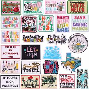 New Embroidery Iron on Summer Watermelon Ice Lolly Let Them Mama Patch for Clothes Hat Decoration - Product Image 1