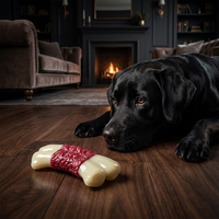 Jouet pour chien en caoutchouc naturel personnalisé, durable, pour l'intérieur, avec son couineur, en forme d'os, résistant, pour grands chiens