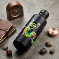 Autocollants personnalisés en vinyle découpé à l'emporte-pièce, imperméables, avec impression de marque, motif insecte de dessin animé graffiti, pour ordinateur portable et bouteille d'eau