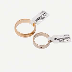 Logo personnalisé auto-adhésif étiquette de prix autocollant espace plié pour bijoux anneau étiquette de code à barres - Product Image 2