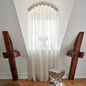 Rideaux en lin et tulle de luxe personnalisables, tissu translucide pour habillage de fenêtres, fonctions occultantes, pour la maison et le salon - Product Image 3