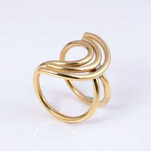 Anillos de Alambre Geométricos de Alta Calidad, Estilo Boho, de Latón, para Mujer, Chapados en Oro de 18k, Diseño Espiral, Minimalistas, para Venta al Por Mayor, OEM, ODM - Product Image 6