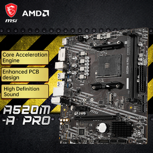 Carte mère d'ordinateur A520M-A PRO compatible avec les processeurs 5600X/5600G/5700G (AMD A520/Socket AM4) - Product Image 4