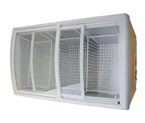 Porta scorrevole supermercato Stand congelato contatore refrigerato 258L frutti di mare refrigerati Display da tavolo negozio strato congelatore solare