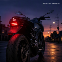 Feu arrière LED JR150 pour moto, feu stop 8 LED à lentille rouge facetée, remplacement universel pour scooter